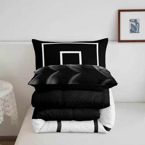 Vista 199 de Juego de ropa de cama de baloncesto para niños y adolescentes, juego de edredón deportivo para niños, tamaño matrimonial, suave, ligero, decoración