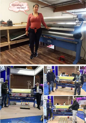 Vista 5 de US Stock 63in 62.992 in Full-Auto Laminador de formato ancho asistido por calor Máquina de laminación en frío de gran formato con soporte