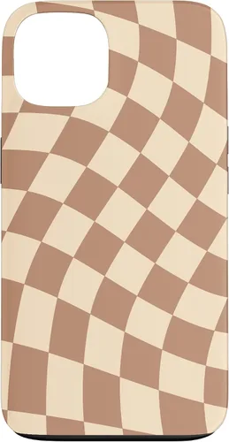 Vista 7 de iPhone 16 Brown Checkered Wavy Checkerboard Pattern Phone Case