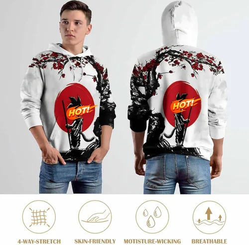 Vista 6 de Anime Hoodie, Novelty Hooded Pullover Sweatshirt, Casual Cosplay Sweatshirt for Men Women
