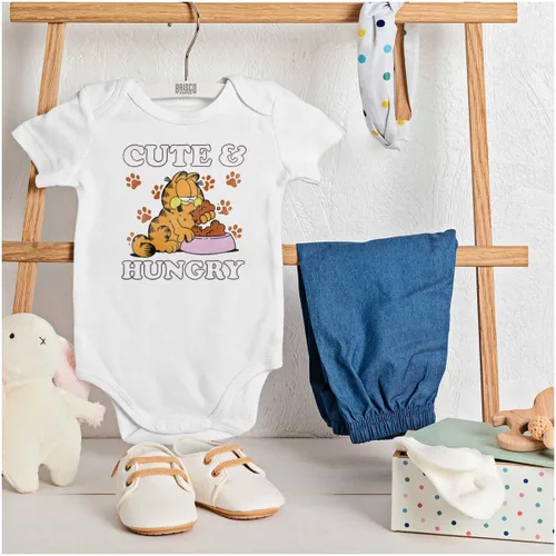 Vista 3 de Brisco Brands Garfield - Body de bebé lindo y hambriento de dibujos animados para niñas