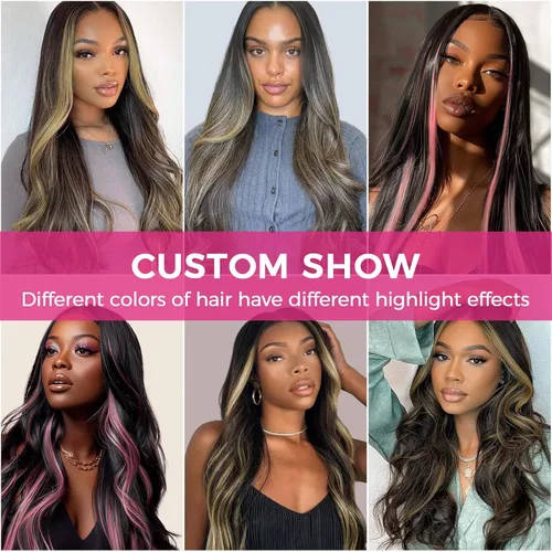Vista 31 de Extensiones de cabello Lashey de 14 pulgadas; extensiones de cabello humano real lacio color negro azabache con trama adhesiva para mujeres, 20