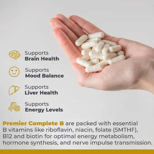 Vista 4 de Premier Research Labs Complete B - Suplemento complejo de vitamina B para una salud óptima Suplemento de vitamina B con biotina 9 vitaminas B