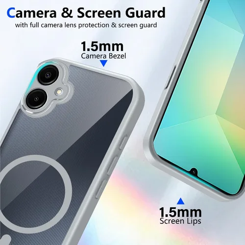 Vista 285 de Funda magnética transparente compatible con Xiaomi 17T, color negro 2 en 1 PC + TPU cubierta de teléfono a prueba de golpes, carcasa protectora