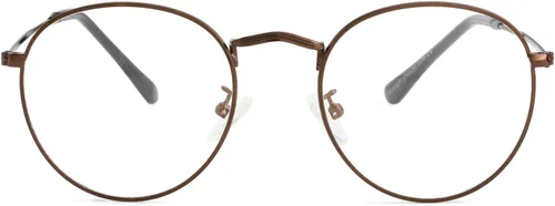 Vista 24 de Kursan Gafas clásicas redondas de metal transparente para mujeres y hombres, lentes sin receta