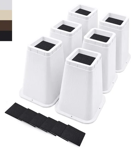 Vista 12 de ANNKUT Elevadores de cama resistentes de 6 pulgadas, elevadores de muebles para escritorio, silla, mesa o sofá, elevadores de sofá, soporta hasta