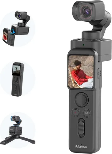 Vista 7 de Feiyu Pocket 3 Cámara cardán desmontable inalámbrica de 3 ejes con zoom - 1/2.3 pulgadas CMOS, 130 ° FOV, 4K 60 FPS, seguimiento AI, estabilizador