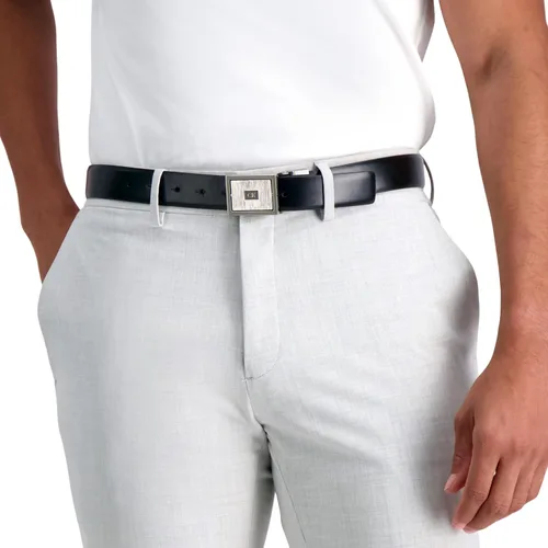 Vista 4 de Calvin Klein Cinturón de vestir con hebilla de placa moderna reversible dos en uno para hombre