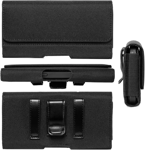 Vista 3 de Funda de nailon con clip para cinturón para Samsung Galaxy S26+ S25 FE S25+ S24 FE S23 FE S21 FE/Plus, A35 A15 A55 A54, iPhone 15 14 13 12 Pro Max