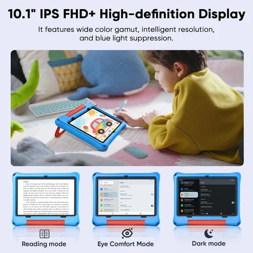 Vista 4 de Tablet para niños, tableta Android 16 para niños de 10 pulgadas Octa-Core 2.2GHz con funda, 30 GB de RAM 64 GB ROM, 2 TB expandir, control parental