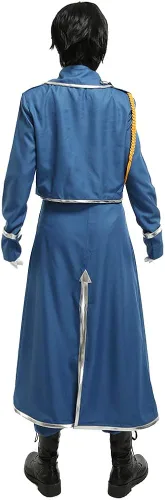 Vista 4 de miccostumes Disfraz de uniforme y abrigo azul para hombre