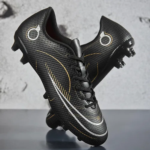 Vista 3 de Unitysow Zapatos de fútbol para hombre con tacos de fútbol firme para entrenamiento profesional, zapatos de fútbol para interiores y exteriores