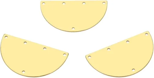 Vista 7 de Adabele - 20 piezas de latón crudo de 0.59 pulgadas (0.591 in), pequeño semicírculo semicírculo, eslabones de conector de 2 agujeros, sin placa/sin