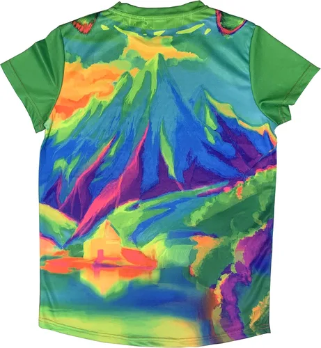 Vista 4 de aofmoka Ultraviolet Fluorescent Handmade Art Neon Blacklight Reactive Print T-Shirt for Women