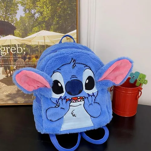 Vista 5 de QOQXQOOH Bonita mochila de felpa pequeña de 11 pulgadas con doble correa para el hombro (juego de 2 piezas), Azul, Lindo