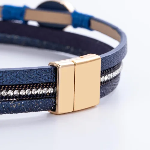 Vista 162 de FANCY SHINY - Pulsera de cuero estilo bohemio, pulsera de cuentas de cristal con cierre magnético, regalos de joyería para mujer