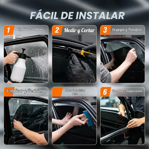 Vista 8 de Película de tinte para ventanas de coche, 20% VLT, 30" de ancho x 15' de largo, película de ventana de cerámica, bloquea el 99% de los rayos UV e