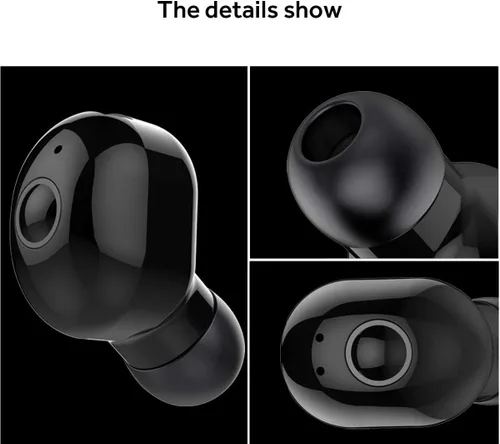Vista 7 de Auricular inalámbrico Bluetooth Mini auricular inalámbrico Bluetooth V5.0 en el oído auriculares con 4-5 horas de tiempo de reproducción con Negro