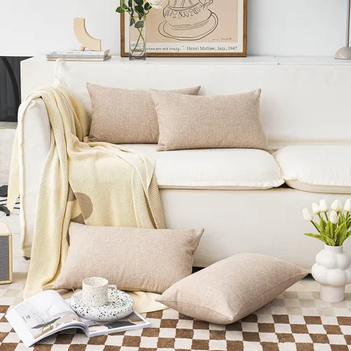Vista 46 de Home Brilliant Funda de almohada de lino de 18 x 18 pulgadas, almohada decorativa para cama, sofá, sala de estar, 1 unidad, color gris ceniza