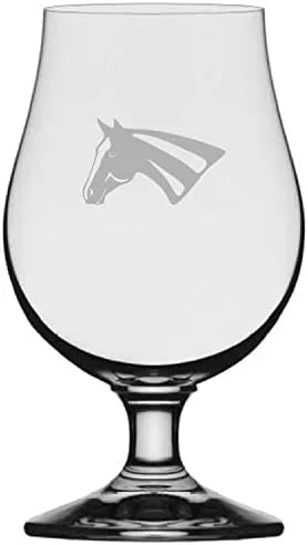 Vista 50 de Abaco Barb Body Horse - Vaso de cerveza Iona grabado (13.25 onzas)