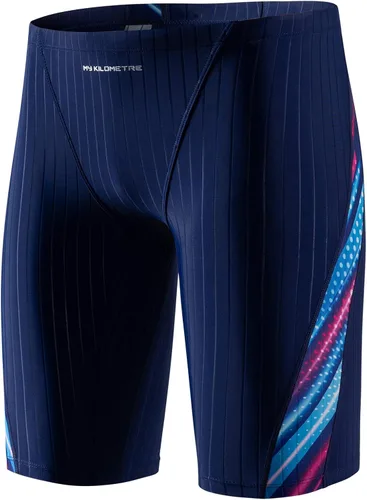 Vista 6 de MY KILOMETRE Traje de Baño para Hombre Jammer de Natación Sólido Jammers de Natación Endurance Largo de Carrera Entrenamiento Luz roja