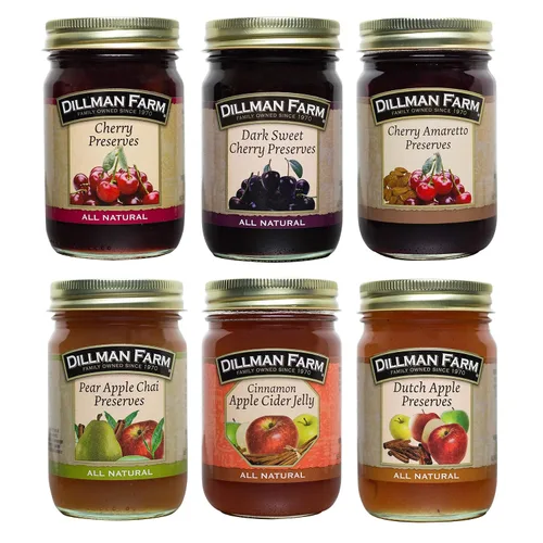 Vista 5 de Dillman Farm Paquete variado navideño de 6 piezas de conservas de manzana, 3 sabores