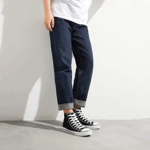 Vista 8 de Zapatillas de lona altas para hombre, zapatos de lona casuales con cordones para hombre, zapatos de lona de moda blanca y negra para caminar