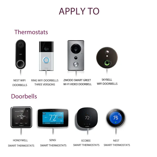 Vista 2 de VIIVRIA Transformador de timbre de puerta de 24 V 40 VA, núcleo de cobre resistente para Ring Pro/2 y Nest Hello, fuente de alimentación cableada