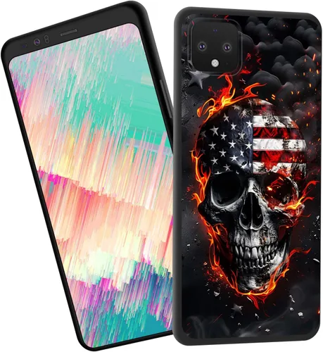 Vista 64 de Funda delgada para Google Pixel 4 XL, funda delgada de silicona de TPU suave a prueba de golpes para Google Pixel 4 XL, gato negro luna estrellada