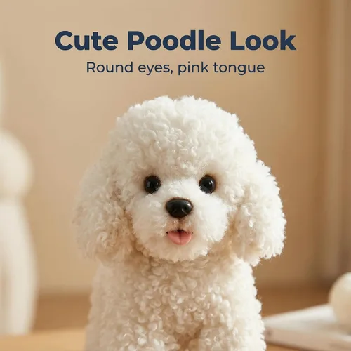 Vista 3 de CU-MATE Juguetes de peluche para perros de 12 pulgadas, simulación, realista y realista, suave, juguetes de peluche hechos a mano, regalo para niños