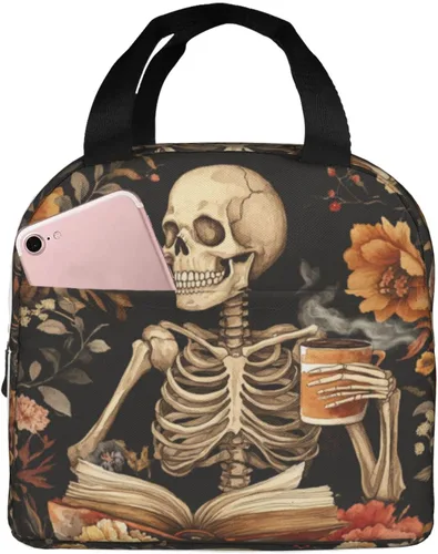 Vista 48 de Lonchera con diseño a cuadros azules aislada, bolsa térmica para almuerzo para adultos, niños, niñas, mujeres, oficina, trabajo, escuela, picnic