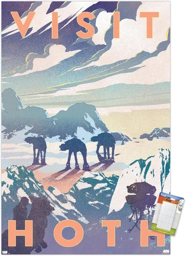 Vista 19 de Trends International Star Wars: Hoth - Póster de pared Visit Hoth, 14.725 x 22.375 pulgadas, versión enmarcada de madera de granero