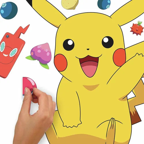 Vista 5 de RoomMates RMK4821GM Pikachu - Calcomanías de pared gigantes para despegar y pegar