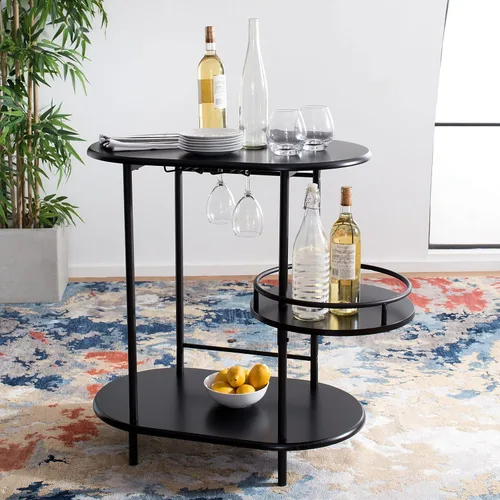 Vista 4 de SAFAVIEH Home Collection Iva - Mesa giratoria de 3 niveles, color negro mate