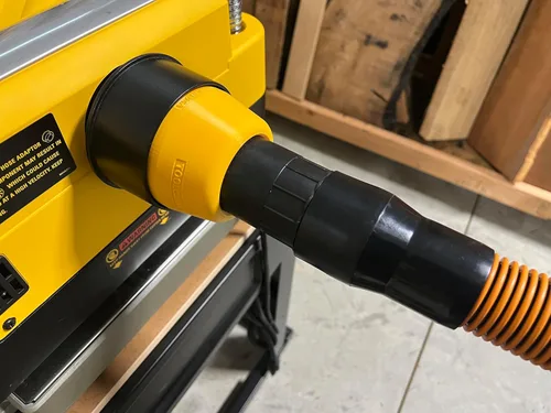 Vista 7 de Adaptador de manguera de 2 1/2 pulgadas compatible con cepilladora Dewalt DW735 y DW735x - ¡Hecho en EE. UU!