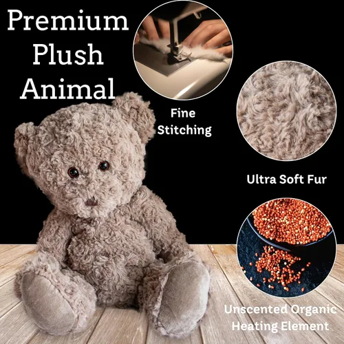 Vista 2 de Bonita almohadilla térmica de peluche de animal relleno para calambres menstruales - Almohadilla térmica portátil ideal para calambres menstruales
