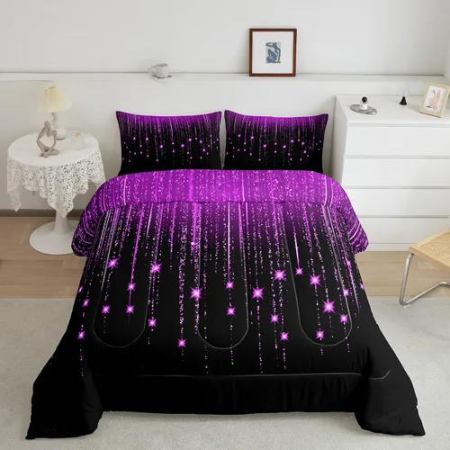 Vista 16 de Feelyou - Juego de edredón abstracto ombre, color azul y negro, juego de cama para adolescentes, para niños, mujeres y jóvenes, juego de edredón