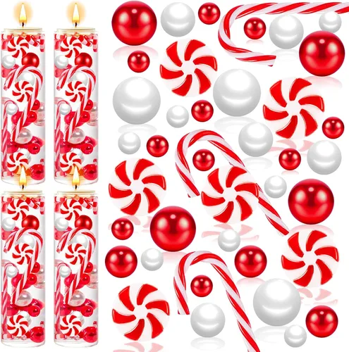 Vista 10 de 100 piezas de relleno de jarrón de Navidad, rellenos de jarrón flotante de nieve azul y blanca para centros de mesa y decoración 100 azul y blanco