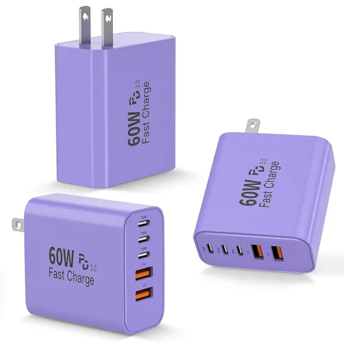 Vista 10 de Bloque de cargador de pared para iPhone 17 y 16 tipo C de 60 W, paquete de 2 bloques de carga rápida Apple para iPhone, adaptador de control