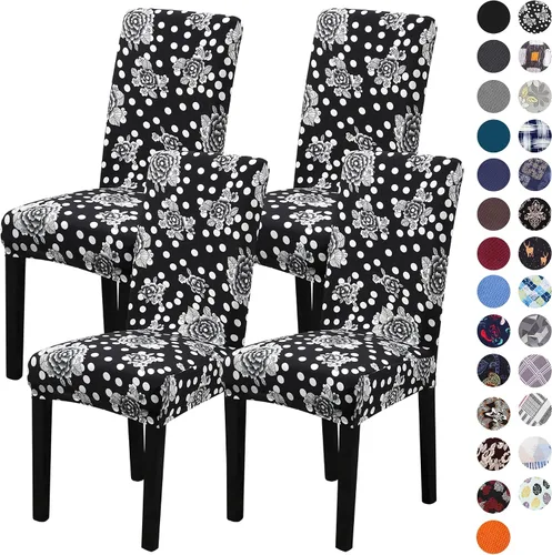 Vista 47 de Sufdari Juego de 2 fundas para sillas de comedor, fundas para sillas de cocina, fundas para sillas Parsons, protectores de sillas de elastano