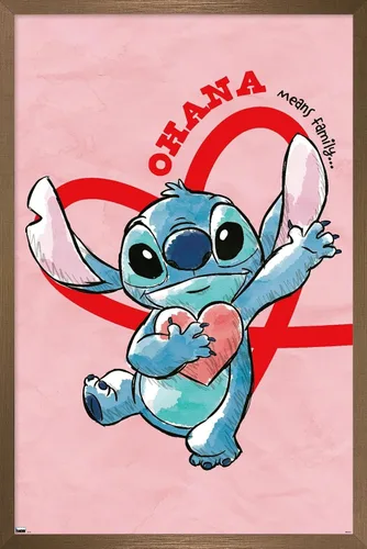 Vista 15 de Trends International Disney Lilo and Stitch - Póster de pared de corazones, 22.4 pulgadas de largo x 14.7 pulgadas, versión enmarcada en madera