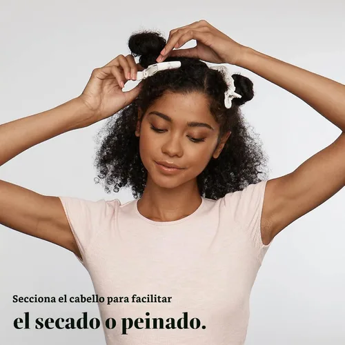 Vista 4 de T3 Kit de clips con 4 pinzas de cocodrilo y 30 pines de oro rosa Secciona el cabello para un secado más fácil y peinado para todas las longitudes
