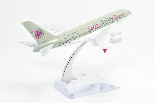 Vista 6 de TANG DYNASTY (TM) 1:400 6.3 in Autobús A380 Qatar Airways Avión Metal Avión Modelo Avión Avión Juguete