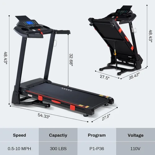 Vista 6 de ATEEDGE Cintas de correr para el hogar, 15% de inclinación automática, 0.5-10 MPH, cinturón de 18 pulgadas, 3 HP, capacidad de 350 libras, plegable