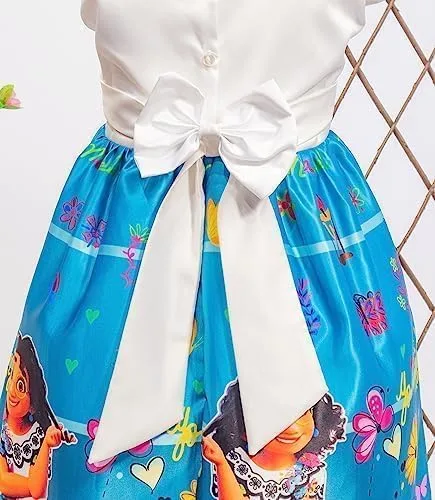 Vista 6 de Disfraz de Mirabel de Encanto para niñas, vestido temático, disfraz de princesa para Halloween