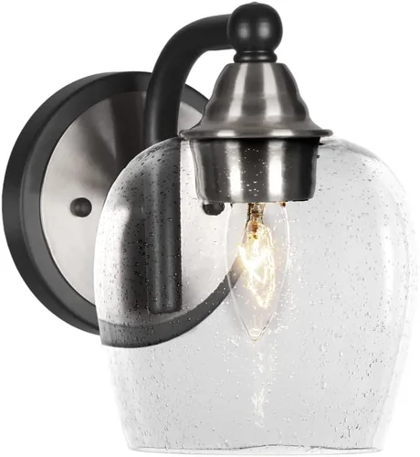 Vista 62 de Toltec Lighting Paramount - Aplique de pared de 1 luz, lámpara de pared para interiores, regulable, compatible con LED de base media, acabado