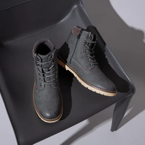 Vista 5 de Vostey Botas de senderismo impermeables para hombre, botas chukka casuales para hombres