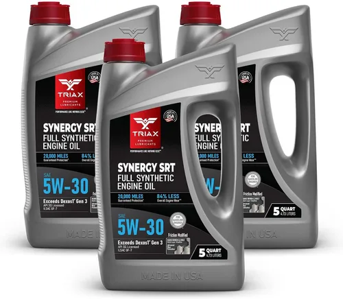 Vista 11 de TRIAX Synergy SRT 5W-30 Aceite de motor PAO-éster completamente sintético, drenaje de 12.4 mi, modificación por fricción moly/boro, licencia API SP