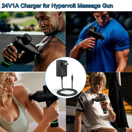 Vista 6 de Cable de alimentación de 24 V para pistola de masaje Hypervolt, compatible con Hypervolt Hyperice HPI5300000100 53000 001-00 42000 038-00 Cargador