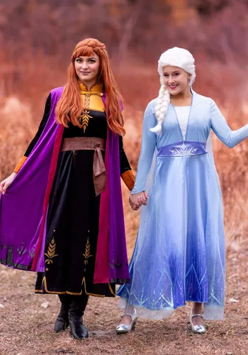 Vista 3 de Disney Frozen 2 Deluxe - Disfraz de Anna para mujer, Multi